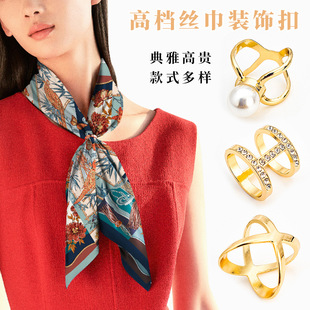 Camellia coat belt buckle bow universal matching silk scarf buckle fixed buckle multifunctional woolen brooch