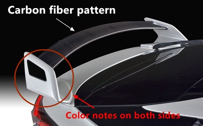 Toyota Prius Pruis Zvw30: Fixed wind wing - note-the-color-on-both-sides-and-the-carbon-fiber-pattern-in-the-middle