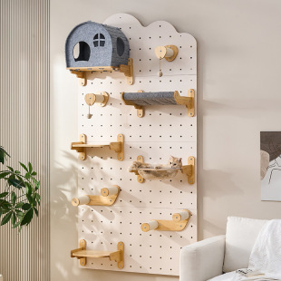 Wall-Mounted Cat Climbing Frame with Solid Wood Cat Springboard, Space-Saving Capsule Design, New Cross-Border Export Product