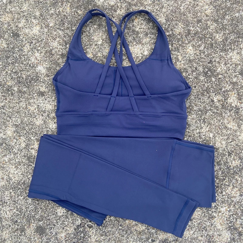 Simple Style, Sport Style Style Simple Style Sport Style Solid Color Nude Feel Jinammonia U Neck Tracksuit Racerback Tank Tops Skinny Pants
