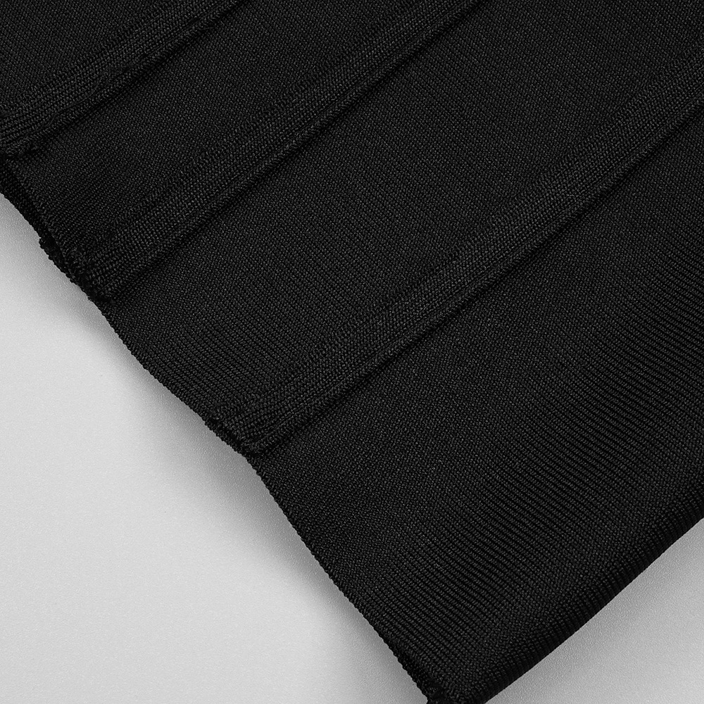 Summer Black V Neck Skull Pin Suspender Slimming Bandage Hip Dress Women Clothing