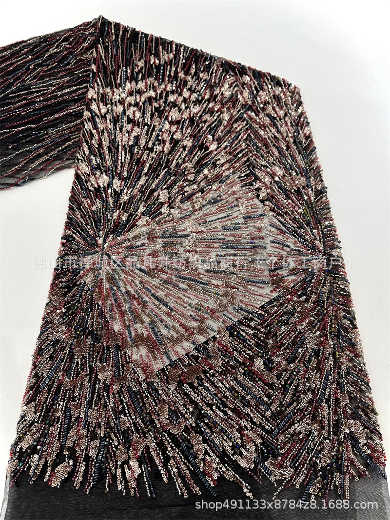 Industria pesada Gaoding serie de lujo vestido de boda de moda fiesta cena tela de ropa de bordado de perlas