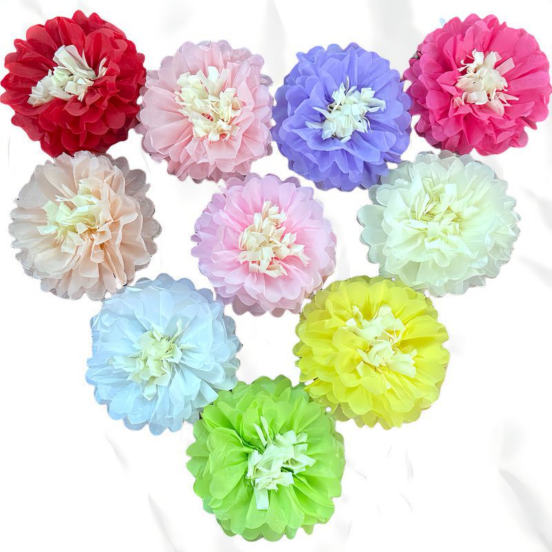 新品厂家直销婚礼派对橱窗装饰用品花蕊纸花双色纸花球花蕊纸花球|undefined