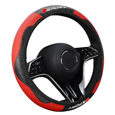 High-End Leather Carbon Fiber Pattern Steering wheel cover