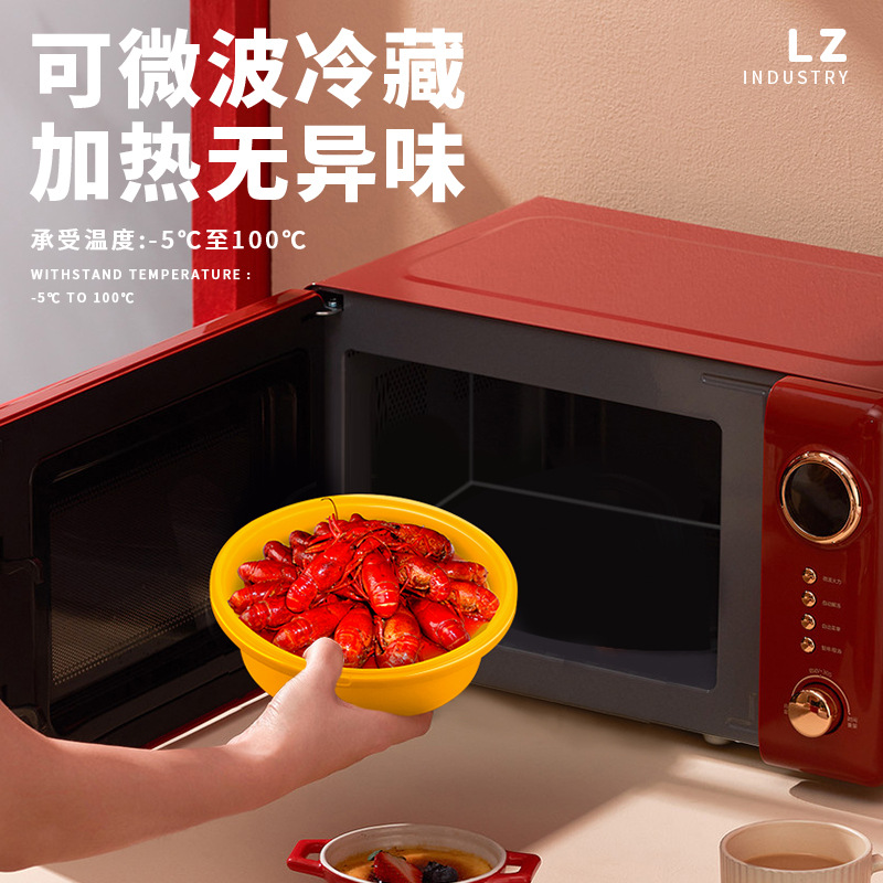 Tazón de embalaje para llevar desechable redondo imprimible engrosado plástico a prueba de fugas sopa en polvo sopa tazón picante caja de arroz caliente