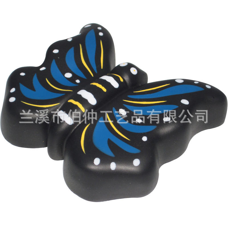 跨界商品热卖多彩蝴蝶PU挤压玩具PU聚氨酯儿童成人握力印刷logo