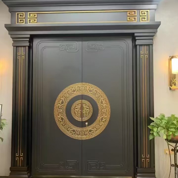 铸铝门农村庭院别墅大门双开防盗入户门大门农村自建房大门进户门