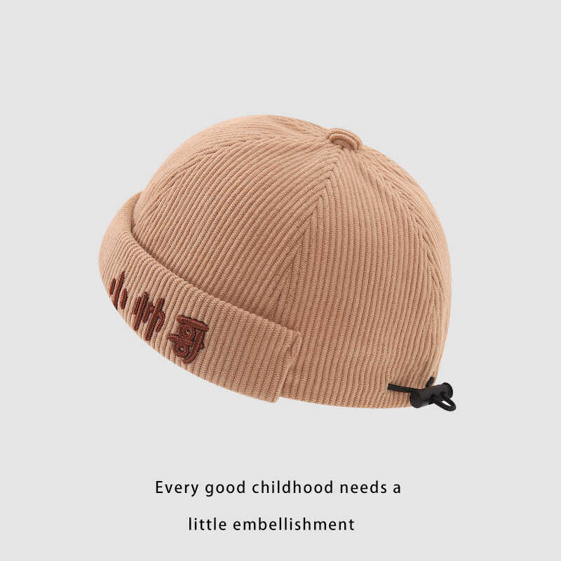 Sombreros de niños otoño y invierno 2024 nueva moda personalidad universal de terciopelo para bebés masculinos sin sombrero