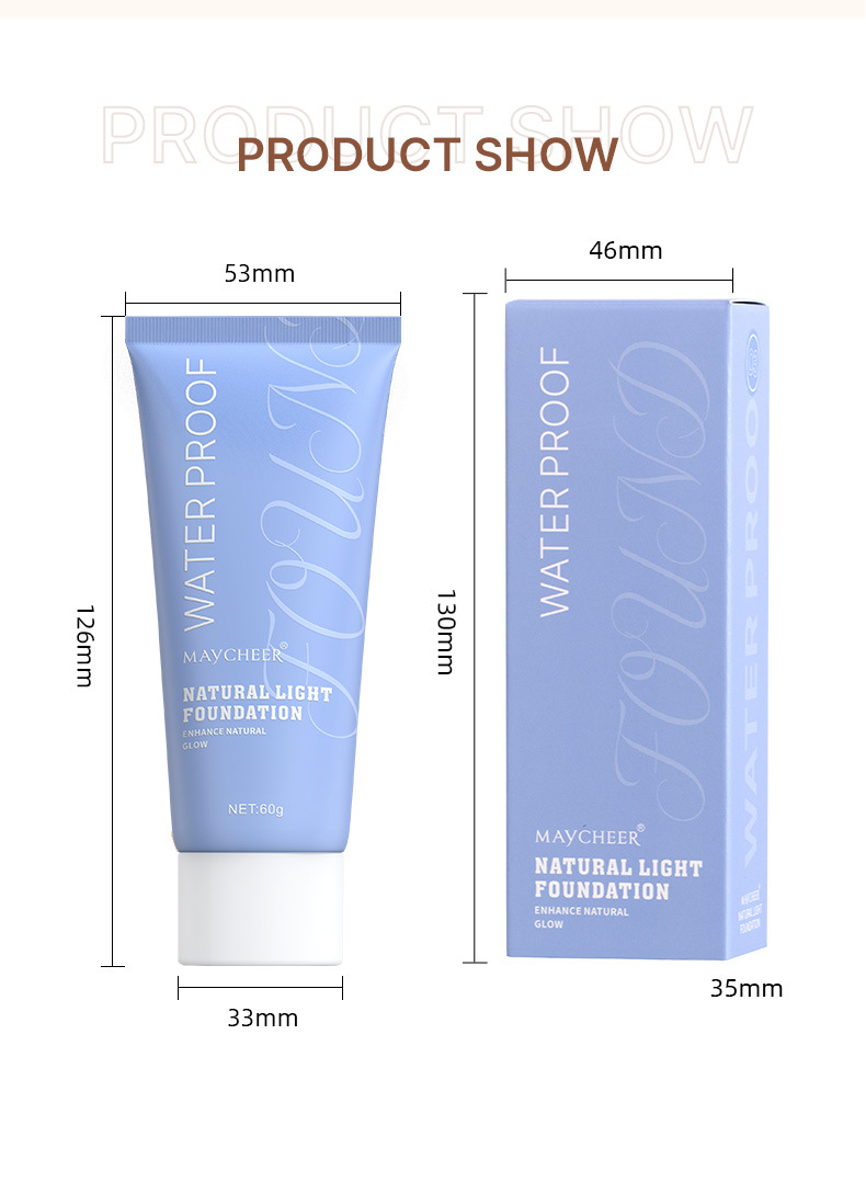 MAYCHEER Foundation for cross-border trade has a natural luster that lasts long without smudge. bb Cream, FDA undefined