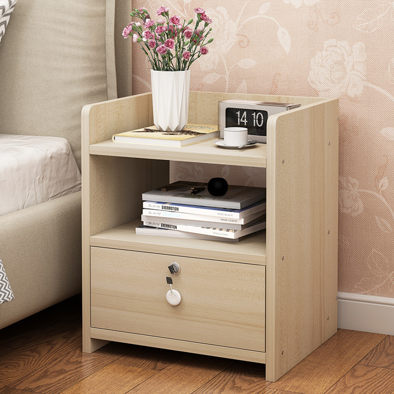 Mesita de noche, estante pequeño minimalista moderno, dormitorio principal simple, nuevo armario de almacenamiento, pequeño armario junto a la cama