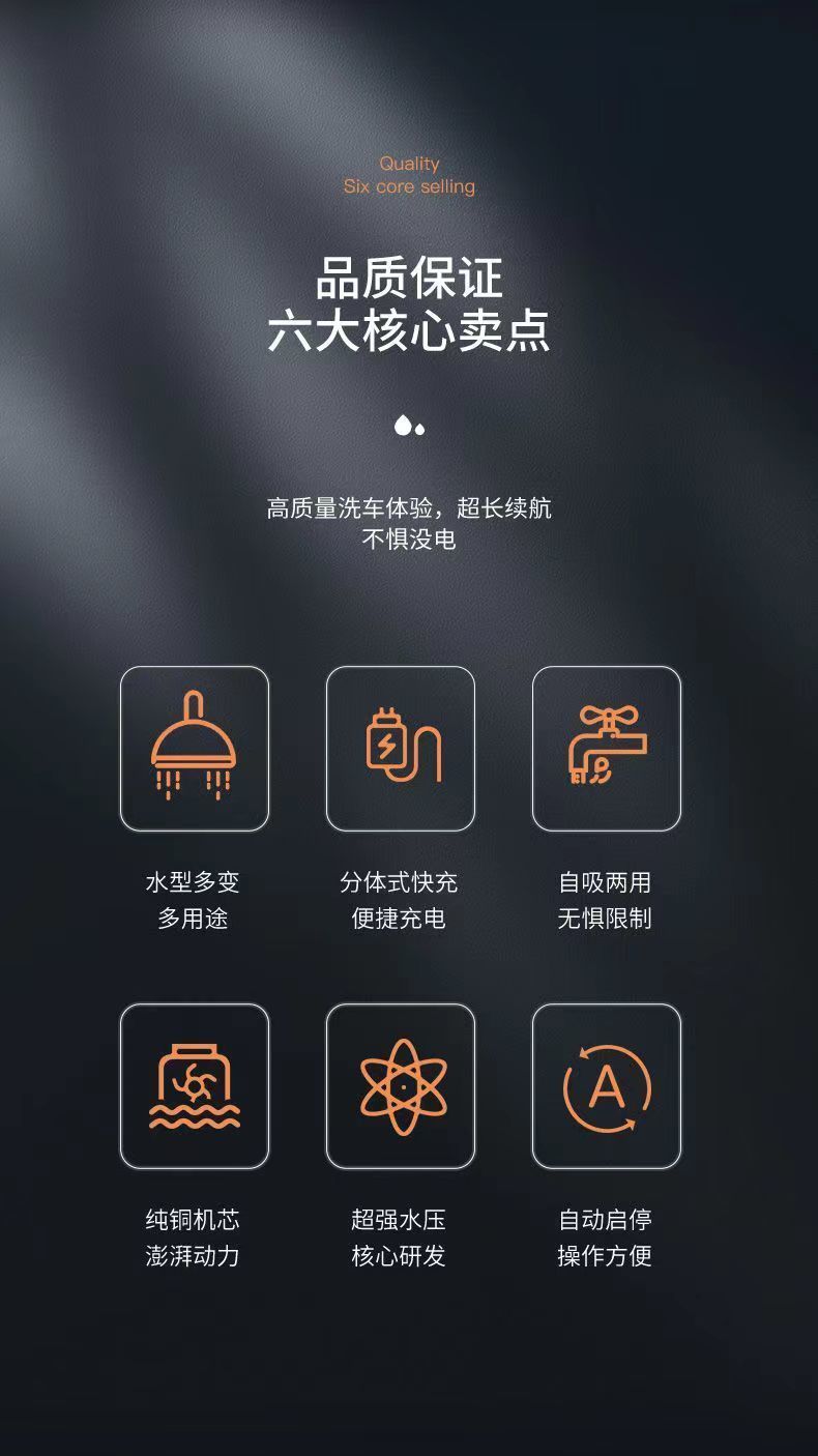Car Wash Water Gun Electric Car Washing Machine Charging Grab Portable Cleaning Gun Household Lithium Battery High Pressure High Power Dual Drive