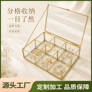 北欧透明玻璃装饰品微景观永生花玻璃花房客厅摆件玻璃发饰首饰盒