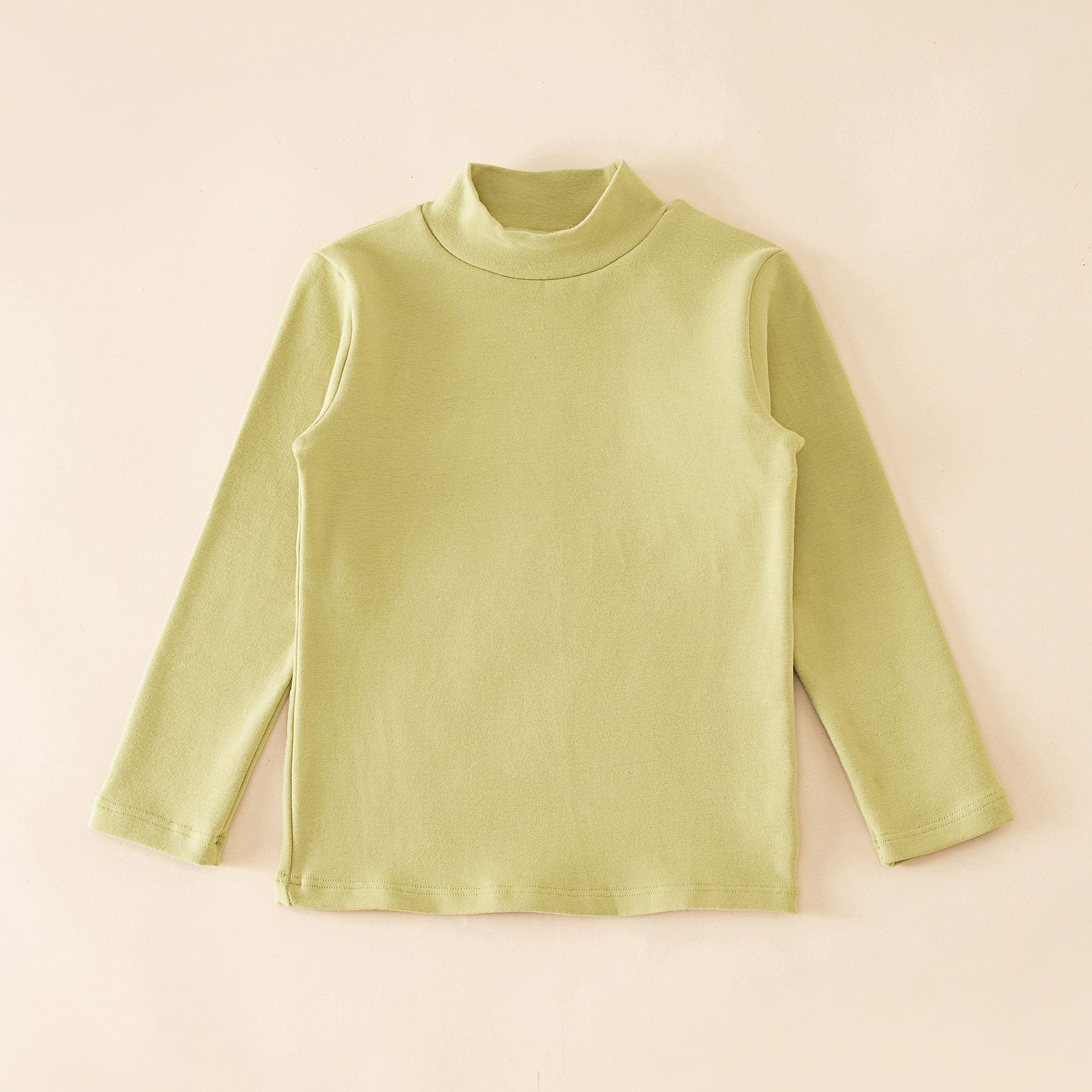 Camiseta térmica de otoño e invierno para niños, ropa infantil clase A, camisa de otoño para niños, camiseta interior de cuello medio alto de color liso para niñas.