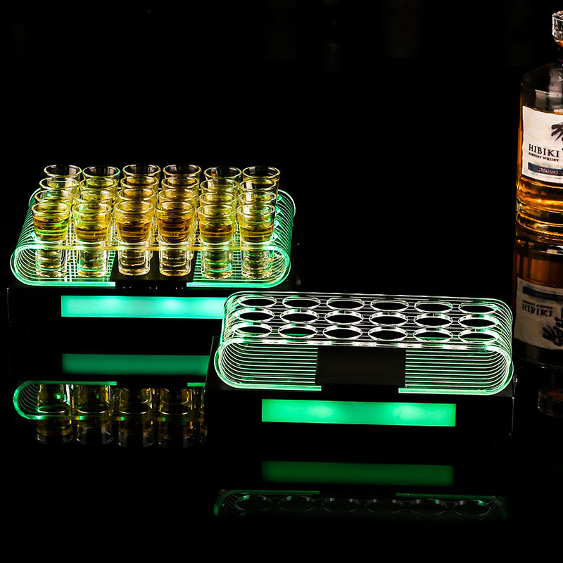 Bar KTV luminiscente taza de caja de plataformas de taza de bala un sorbo de taza de vino luminiscente taza de vino exterior