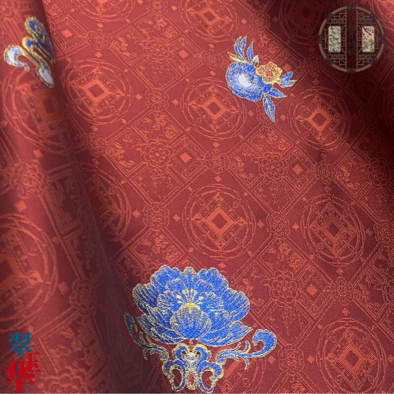 Dian Cuise Satin Parent-child [cui Yuhua] Original Makeup Flower Woven Gold Satin Baby Clothes New Year's Greetings Clothes Material Han Dynasty Tang Suit Wedding Clothes