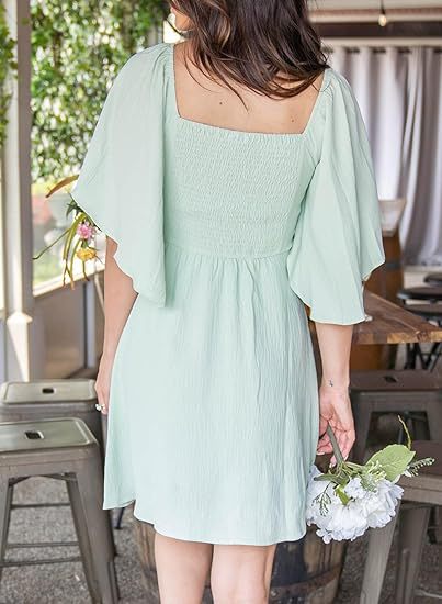 Women's Regular Dress Sexy V Neck Bowknot Short Sleeve Solid Color Above Knee Holiday Daily display picture 32