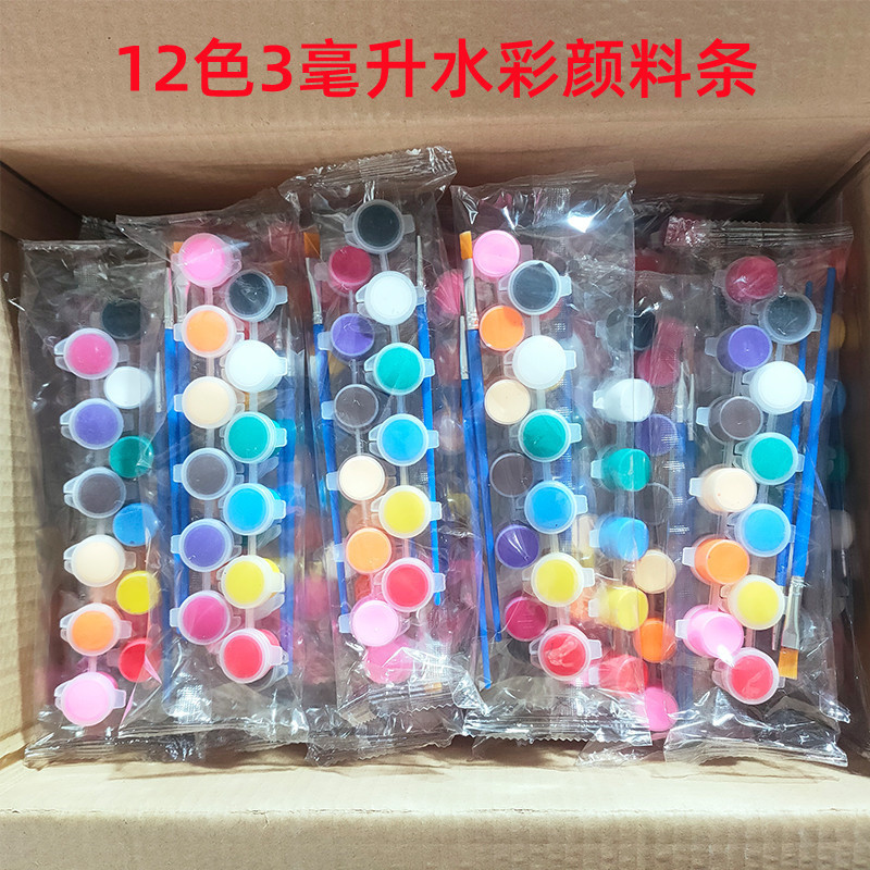 Gypsum Doll Acrylic Pigment 3 ml 12 Color 6 Color Set Children Art Painting Stone Painting Floor Stall Painting Pigment