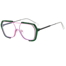 超大框网红连体透明防风眼镜女复古圆脸素颜可配近视镜太阳眼镜男