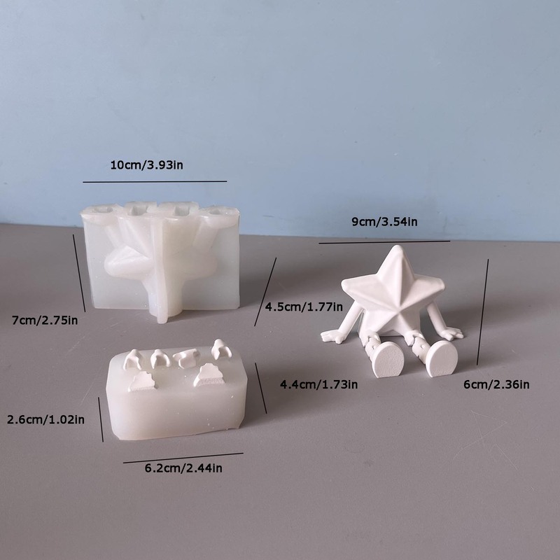 天使五角星雪人摆件模具天使人偶香薰蜡烛石膏模具圣诞系列摆件|undefined