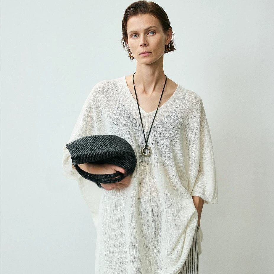 Модная слегка прозрачная повседневная блузка в японском стиле с вырезами в праздничном стиле, вязаная блузка из японской бумаги