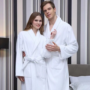 Hotel Hotel Homestay Bathrobe Bathrobe Sauna Clothing Pure Cotton Men's and Women's Spring Autumn and Winter Swimming Water Absorbent Quick-drying Nightgown