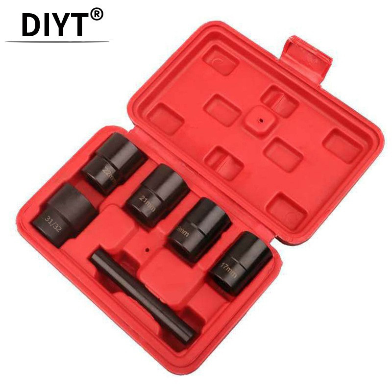 外贸专供6件套长款破损螺母取出器17-32mm套筒款螺栓取出器铬钼钢