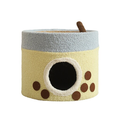 Cat climbing frame, cat nest, cat tree, one-piece double-layer warm closed cat house, sisal cat scratching board, universal for cats in all seasons