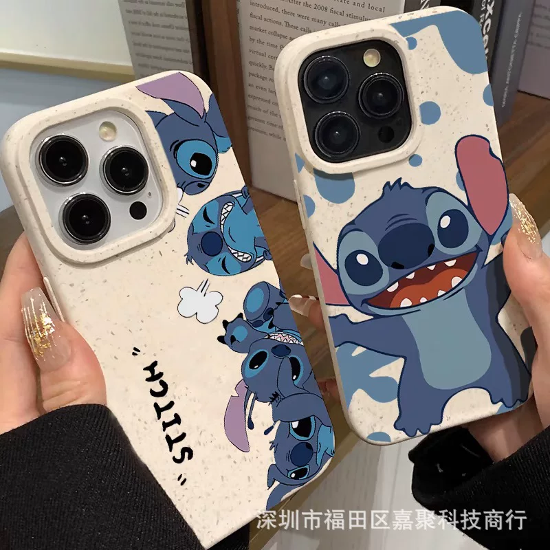 Защитный чехол (Apple) iPhone 13–16 Pro, мультяшный рисунок Stitch, защита от падений