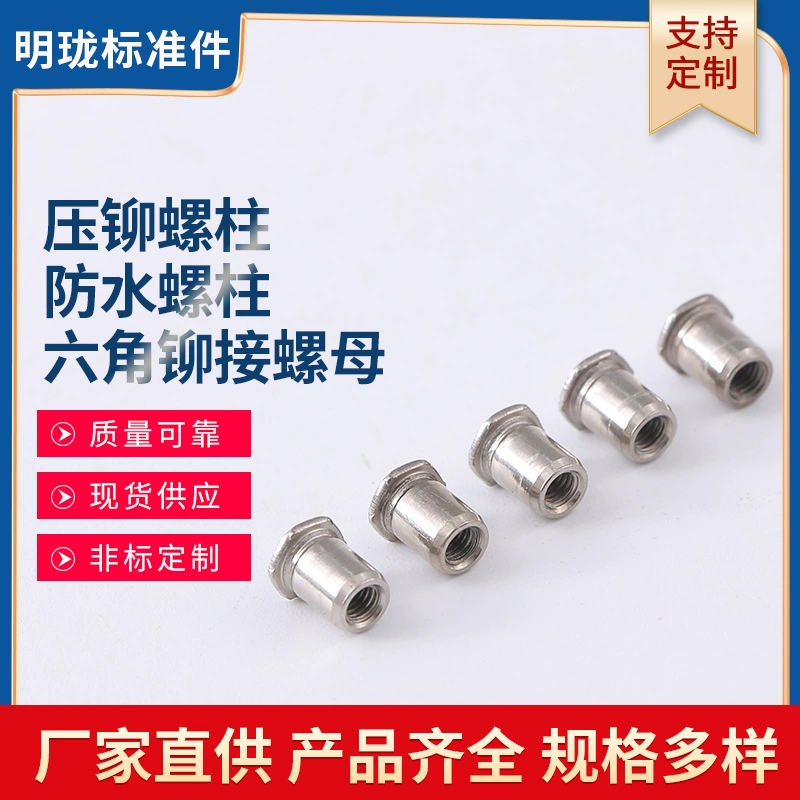 Водонепроницаемая гайка-болт с шестигранной головкой для скрытого монтажа, M3M4M5M6, из нержавеющей стали, для заклепок под давлением.