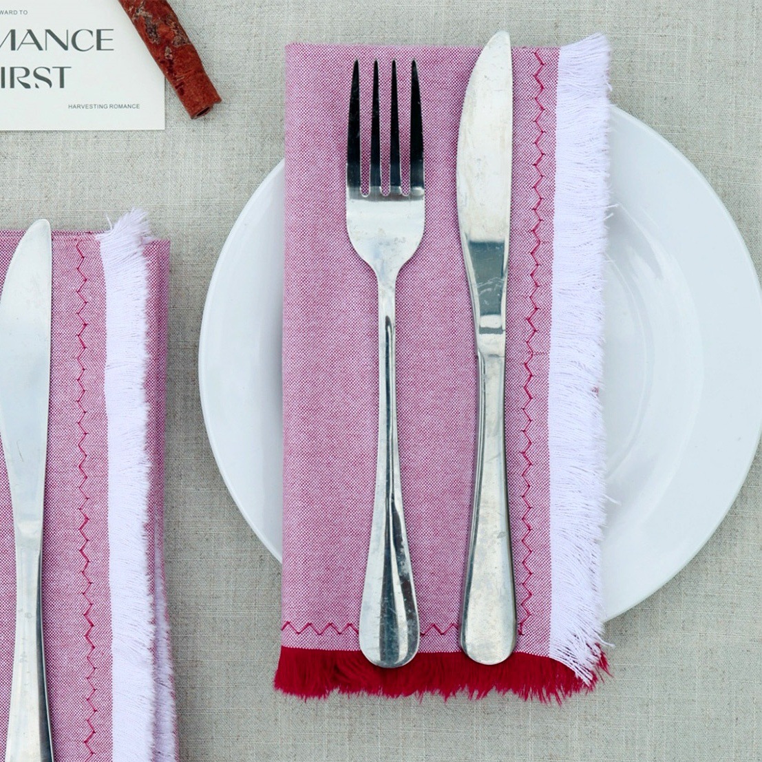 Amazon servillas de algodón lino almohadilla de Navidad cumpleaños boda nórdica transfronteriza sin lavado