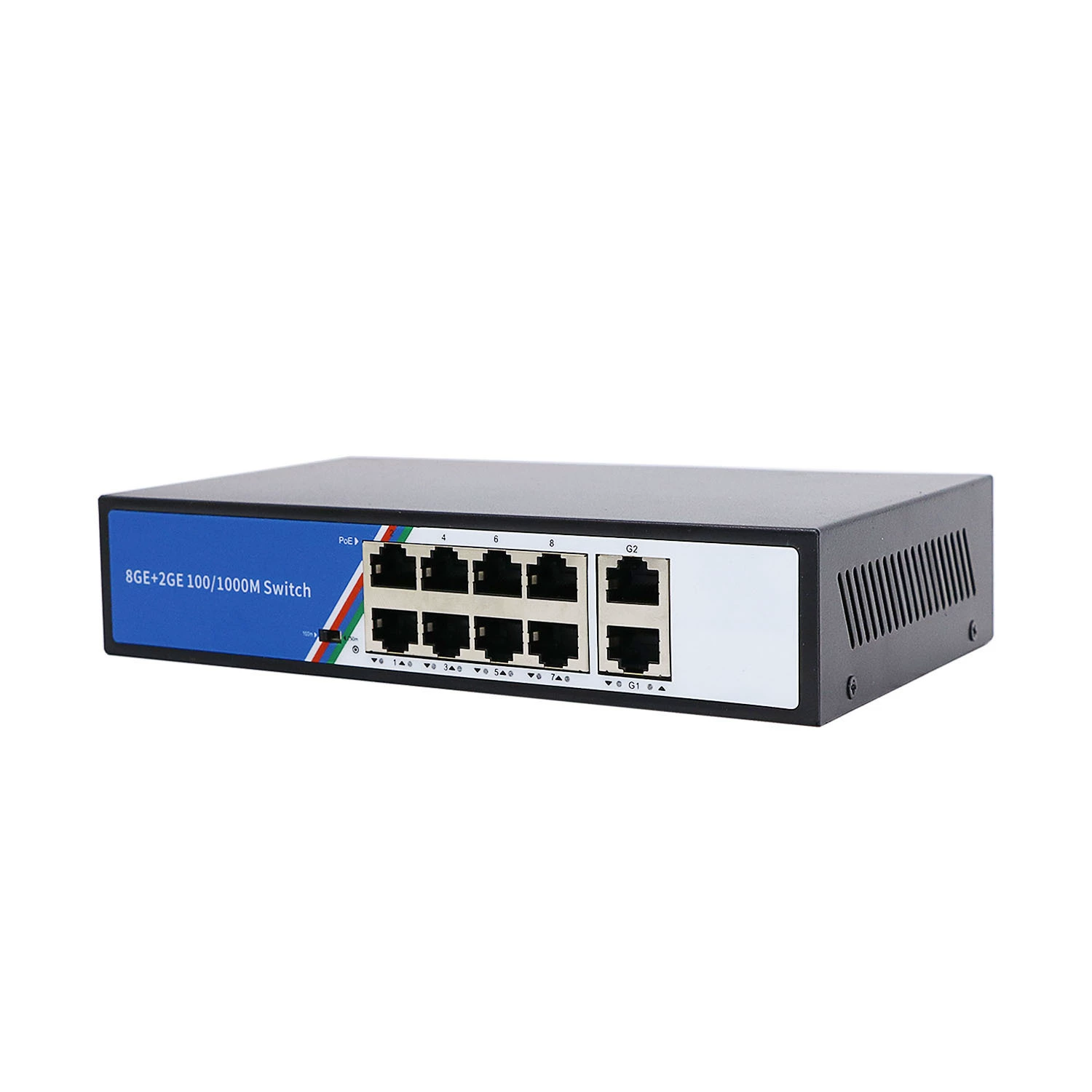 Полный гигабитный 8+2 PoE коммутатор совместим с PT, Hikvision, Dahua, PoE камера, беспроводной AP передача питания сеть