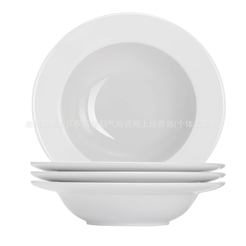 Ceramic Deep Dish Soup Bowl Hotel Restaurant Special Pasta Service Tableware Flying Saucer Straw Hat Plate Non-Defective