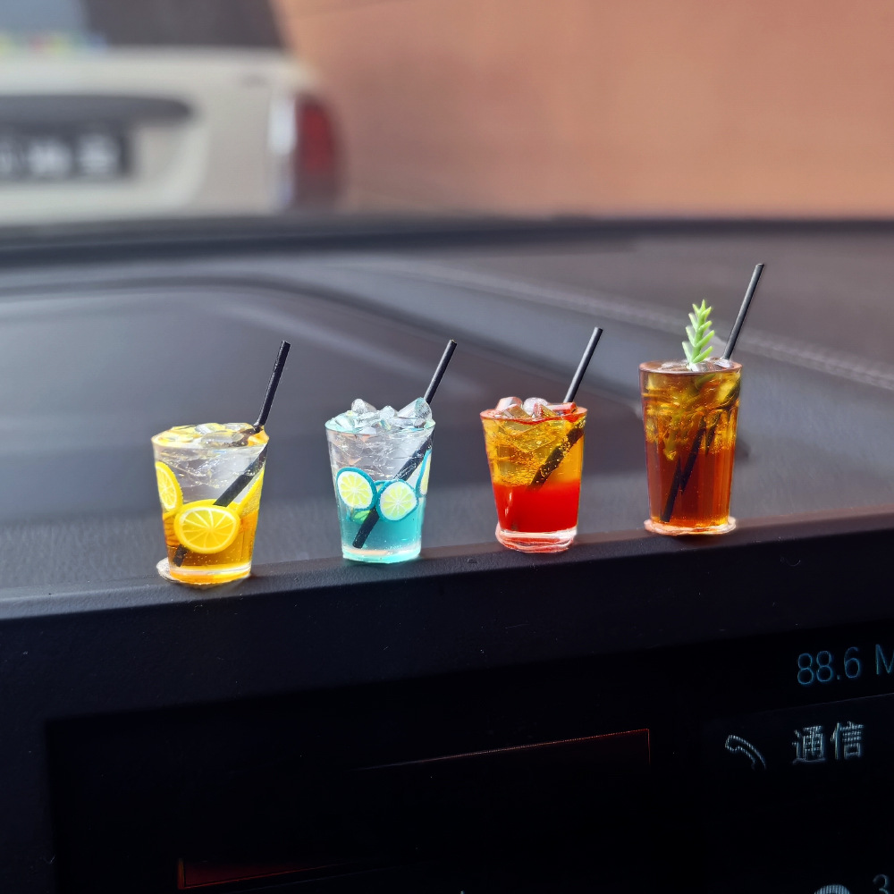 Adornos de coche de la serie de café americano, decoración de la pantalla de la consola central del coche, suministros de coche, mini adornos pequeños