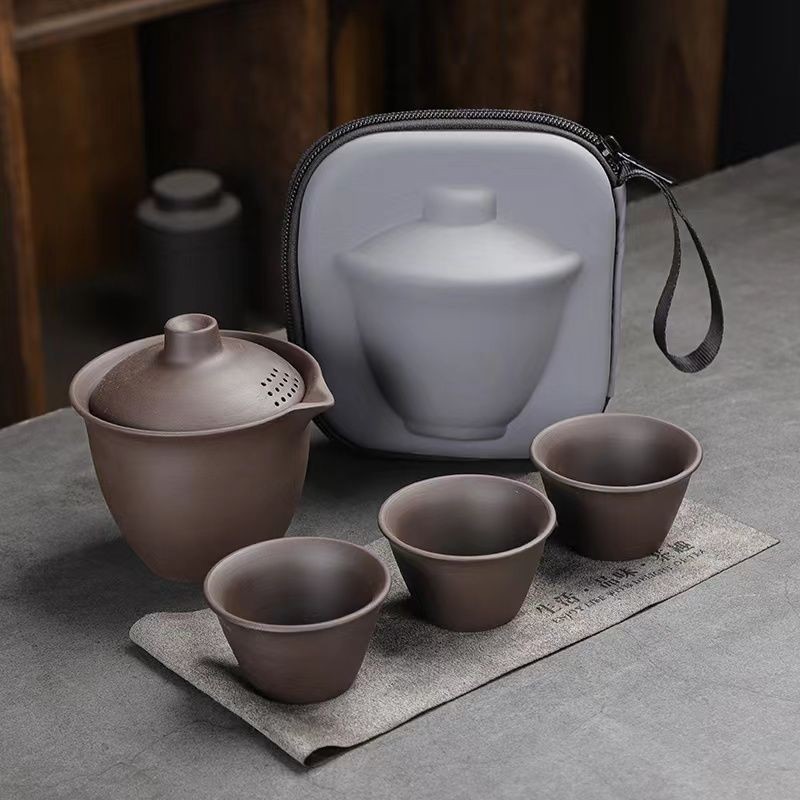 콰이커 그릇 보라색 점토 3컵 - 일반 국수(보관봉투 + 티타월)