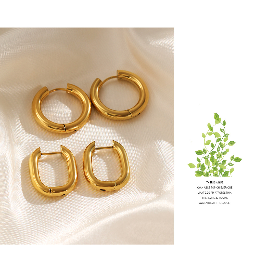 Simple Style Circle Stainless Steel Plating Hoop Earrings 1 Pair