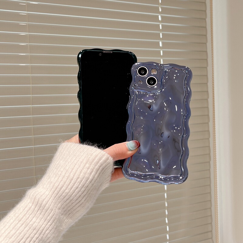 個性的な電気メッキ水波模様 iPhone16pro max用スマホケース Apple17新モデル14/15 高級感|undefined