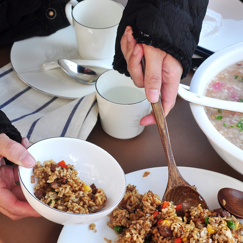 Internet celebrity wooden spoon long handle soup spoon ramen spoon Japanese style wooden baby eating spoon household solid wood spoon porridge spoon