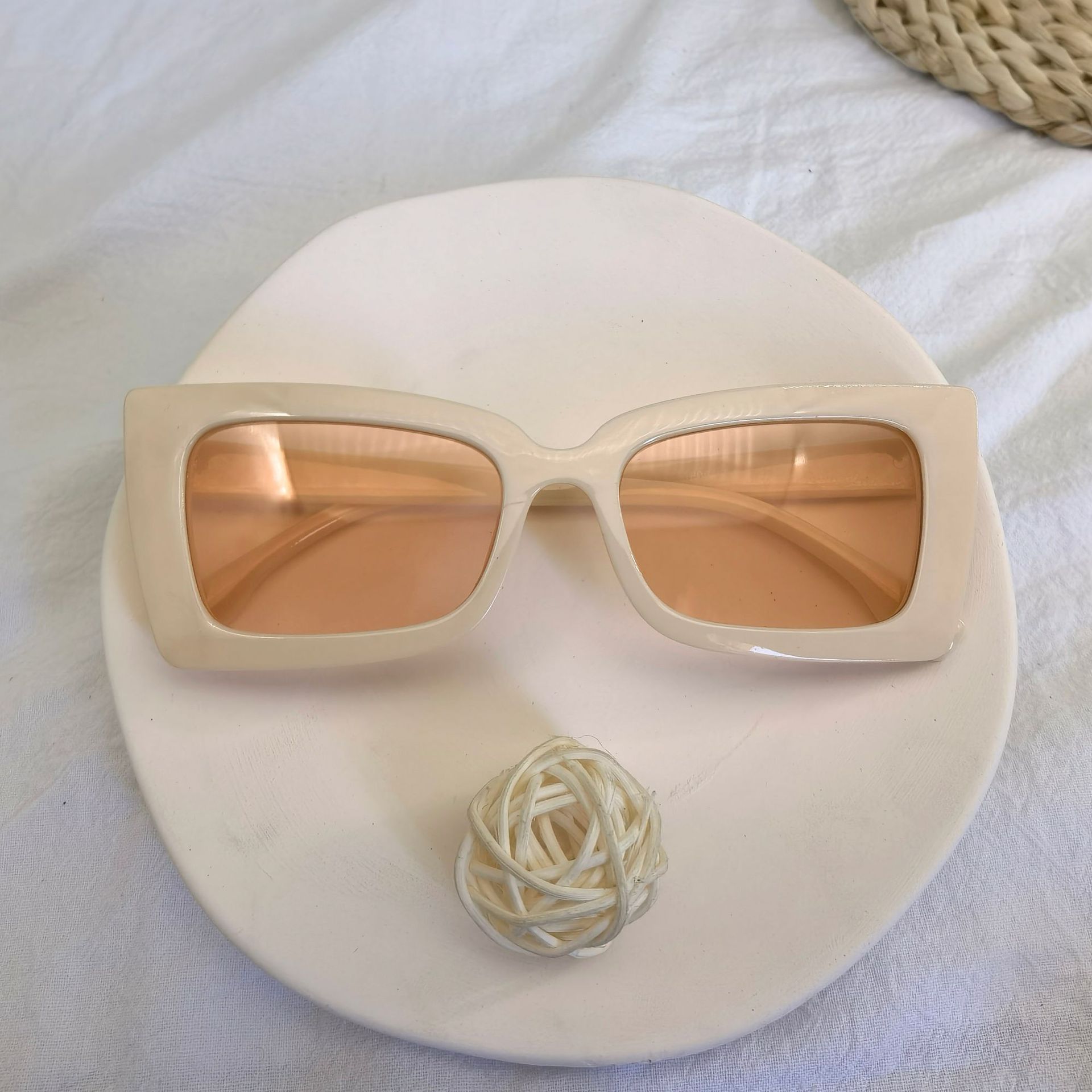 Gafas de sol de marco cuadrado de cacao, estilo europeo/americano, multicolor, personalidad street style, producto caliente de fábrica