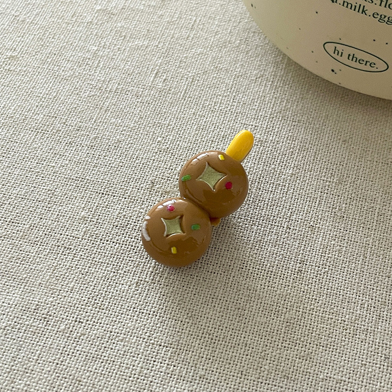 구운 버섯 머리핀