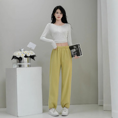 女性用ベルベットストレートカジュアルパンツ、ゆったりワイドレッグツーウェアドローストリングハーレムパンツ、厚く暖かいスポーツレギンススウェットパンツ、冬