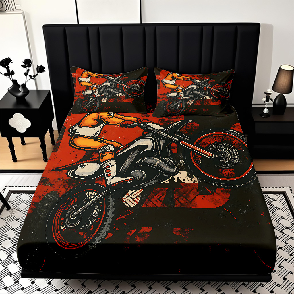TEMU / JIT transfronterizo suave cama molida Kits cool motocicleta impresión digital HD se puede ajustar