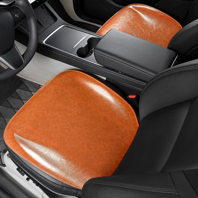Seat cushion, seat cover, Summer Seat Cushions - type-a-oil-wax-leather-smoke-coffee-color-two-front-seats