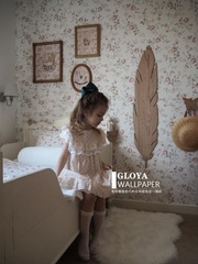 フランス式の暖かい子供の部屋の壁紙のバラの花園の寝室の背景の壁紙の軽い豪華な小さい砕花の民宿のホテルの壁の布