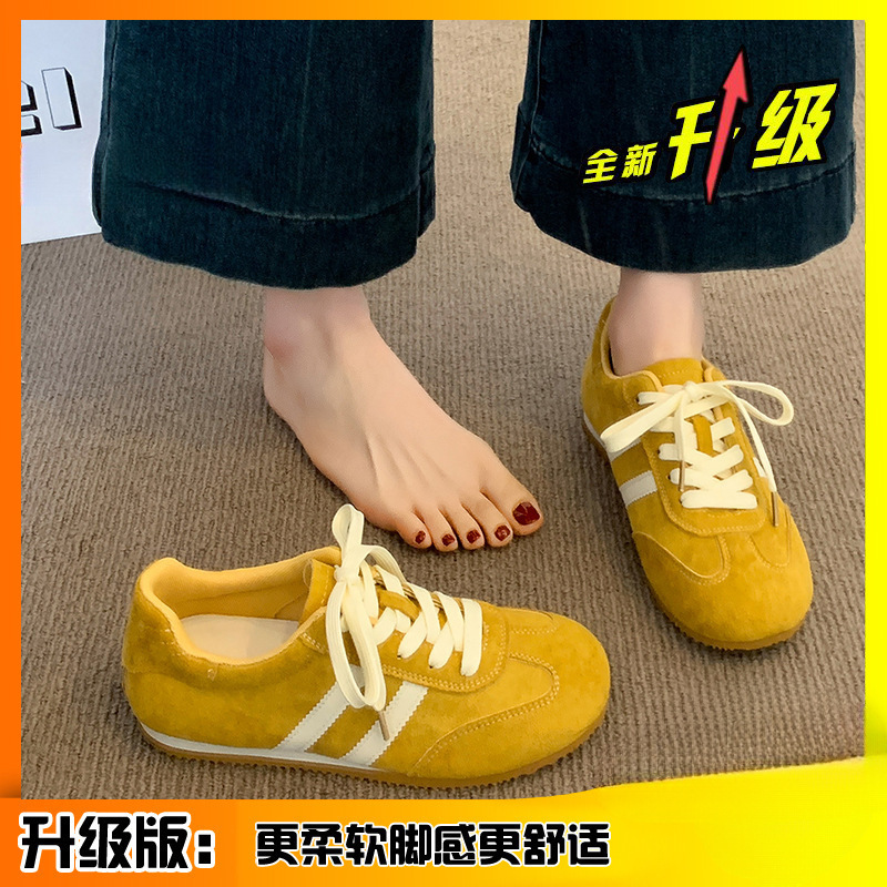 粉色阿甘鞋女鞋子2025新款爆款春秋季平底德训鞋百搭运动休闲板鞋|undefined