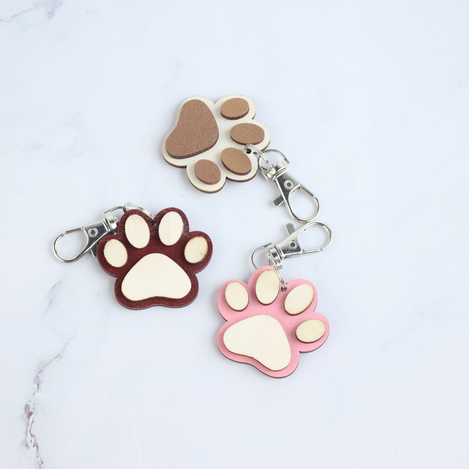 10g Weight Keychain Classification 1 Piece Quantity Holiday, Daily Occasion Wood, Boxwood Material Color Block Pattern Simple Style Style 1 Piece Simple Style Color Block Wood Boxwood Keychain 6