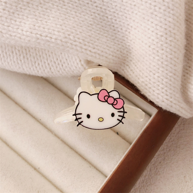 Super dulce niña acrílico gato de dibujos animados pequeño nuevo cabello de frisa agarrar nicho agarrar cabello de cabeza