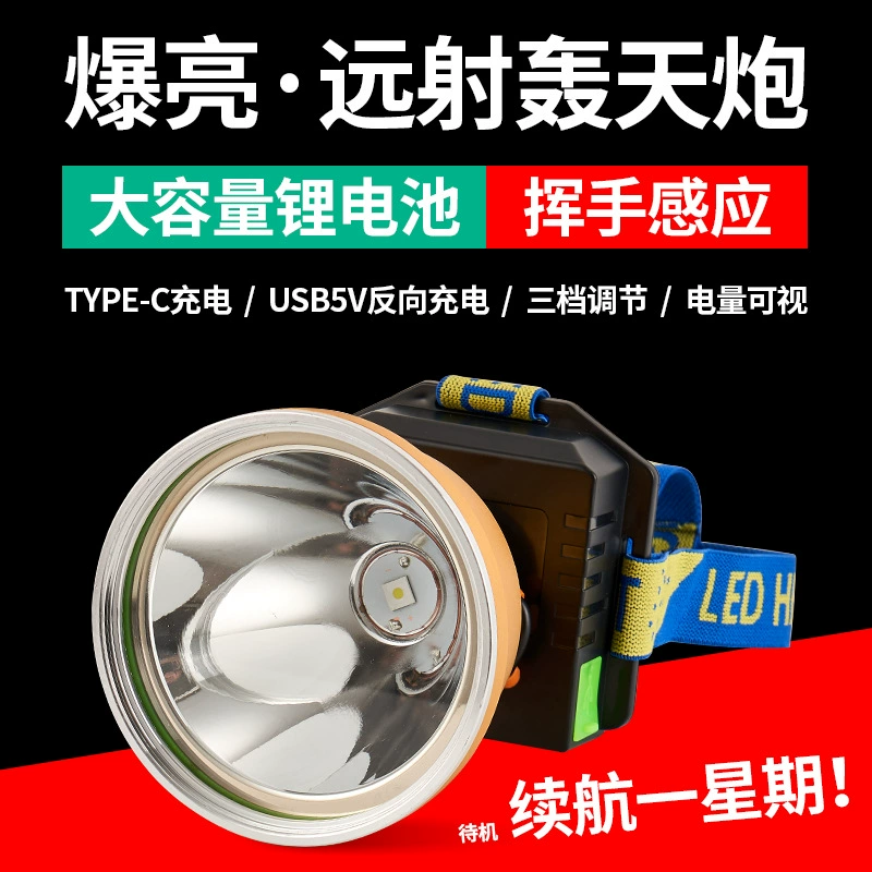 Трансграничная лазерная пушка USB индукционная головка p50 сильный свет зарядная головная лампа светодиодная на открытом воздухе альпинизм рыбалка ночная рыбалка свет