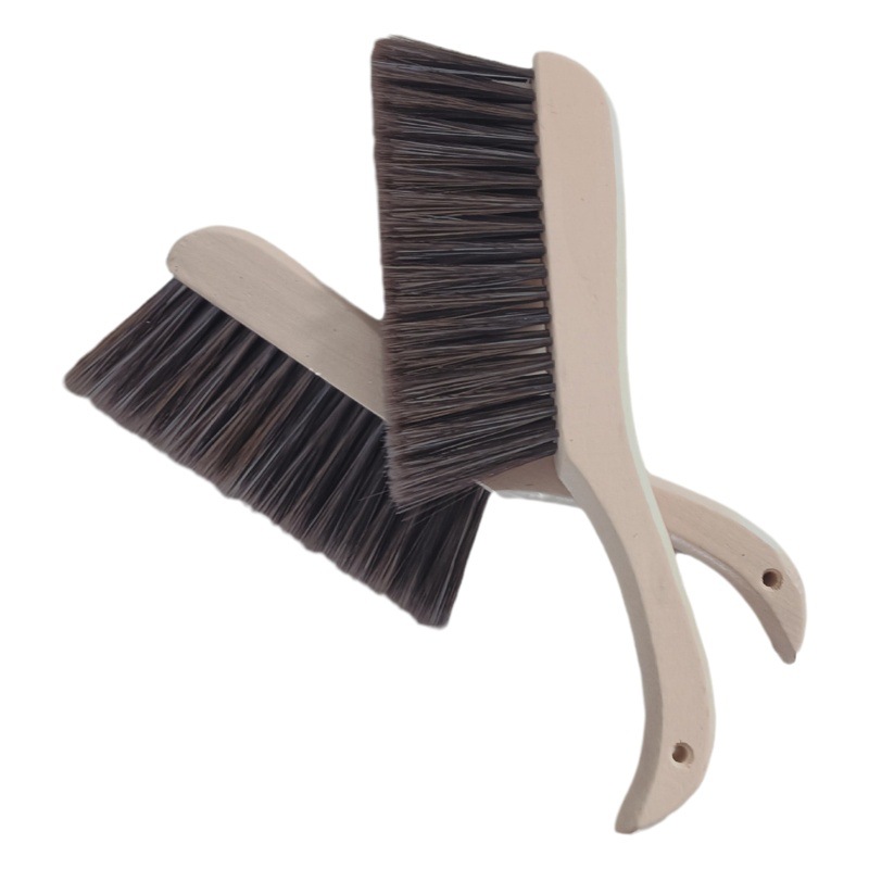 Alfombra de lana suave capa de limpieza de polvo plumero hogar cama de mango largo barriendo cepillo de madera al por mayor