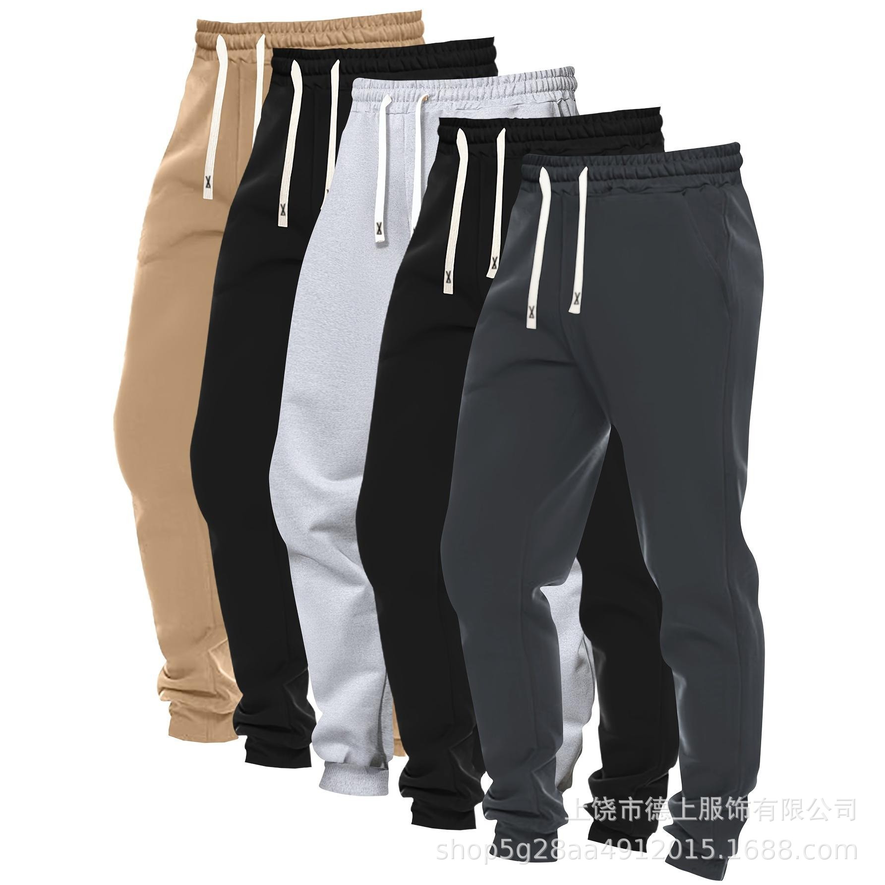 Pantalones Deportivos 2D de Color Liso para Hombre de Poliéster, Ligeramente Elásticos, para Deportes Urbanos