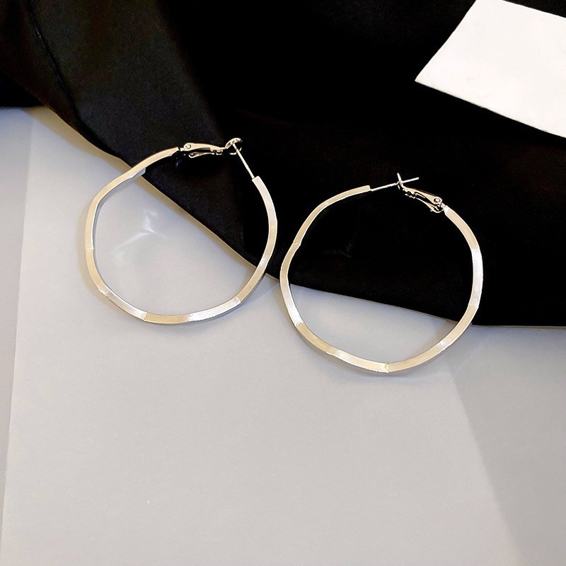 Pendientes de metal transfronterizos de otoño e invierno con aguja de plata, pendientes, pendientes de viento frío de moda de nicho, pendientes de lujo de alta gama de luz de todo fósforo